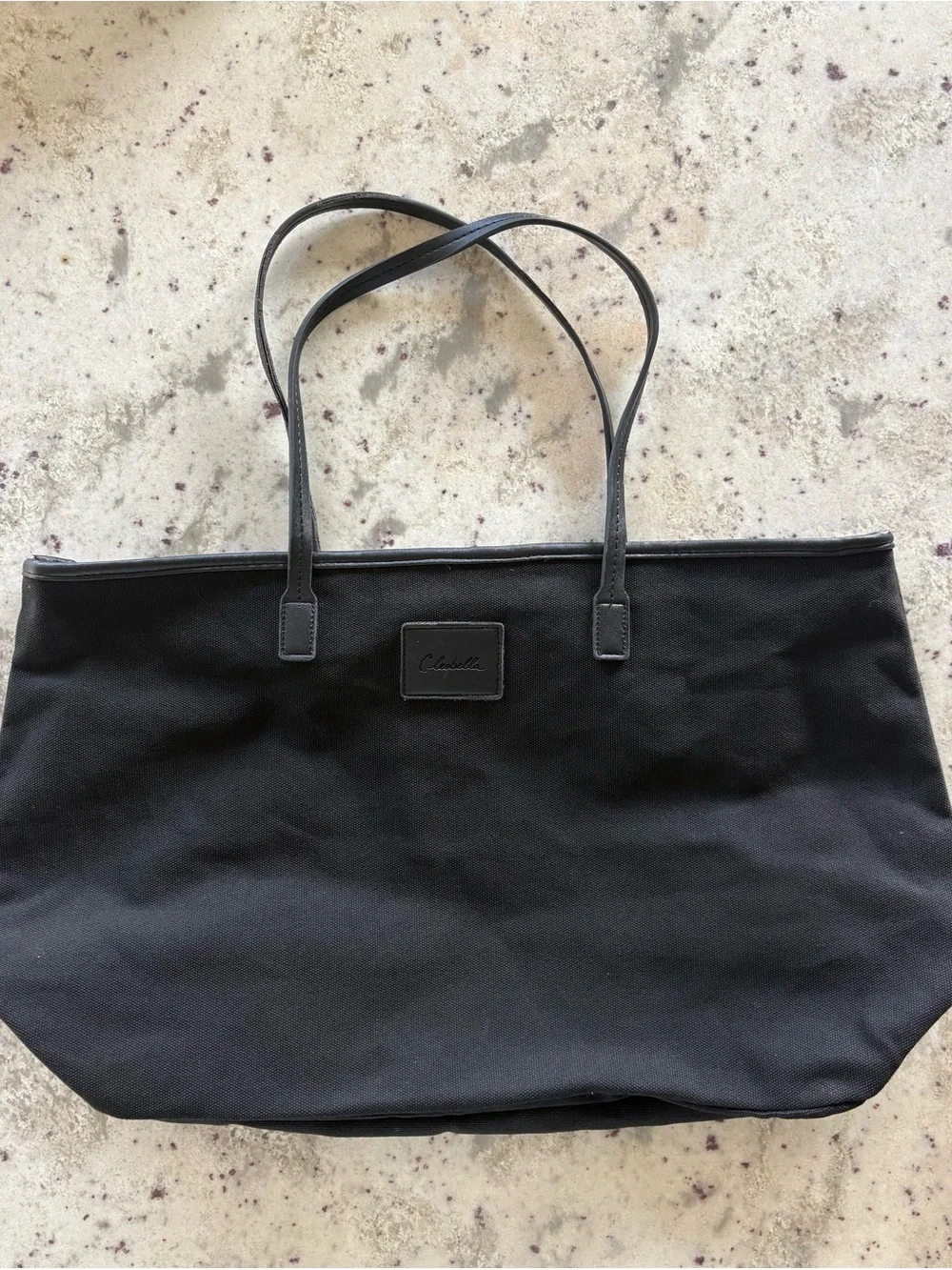 Cleobella Black Canvas Tote Bag with Leather Handles - perfect beach bag